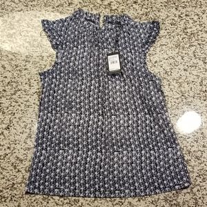 Adrianna Papell ruffle mock neck tank